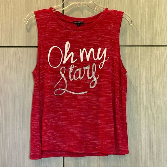 MM MM MM Brand Oh My Stars Shirt Tank Top Red Size Small - Picture 1 of 6